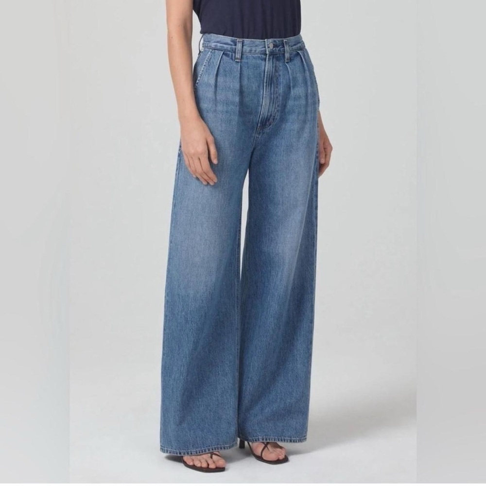 Citizens Of Humanity Wide Leg Blue Denim Jeans